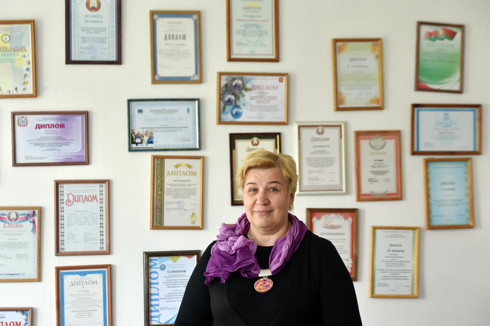 Svetlana Svetlana Markevich, director of the Davydovskaya Secondary School.