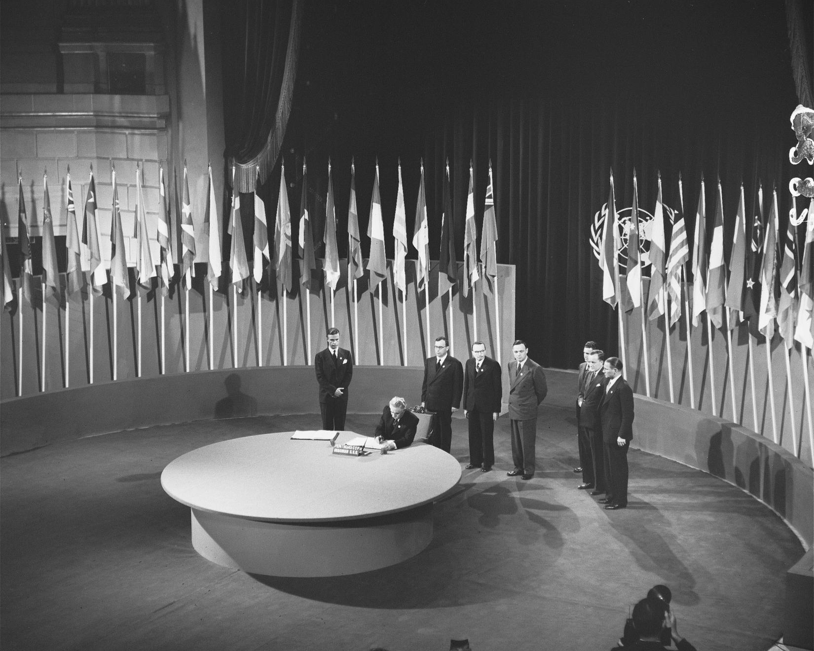 The signing ceremony of the UN Charter in San Francisco