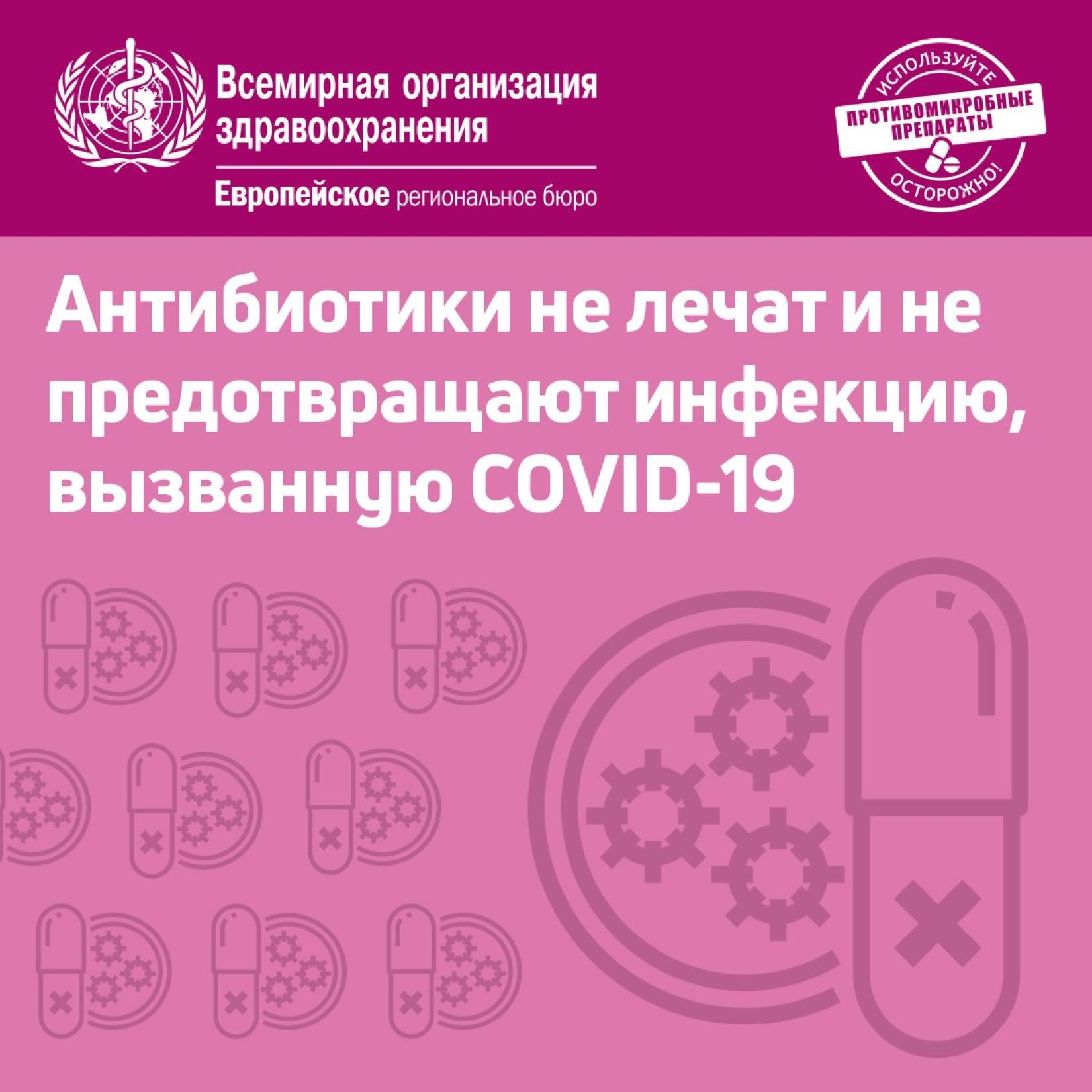 Антибиотики не лечат COVID-19